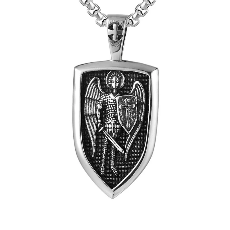 Мужское ожерелье Archangel St. Jorge Protect Me Saint Shield защитный Шарм русский орходокс кулон