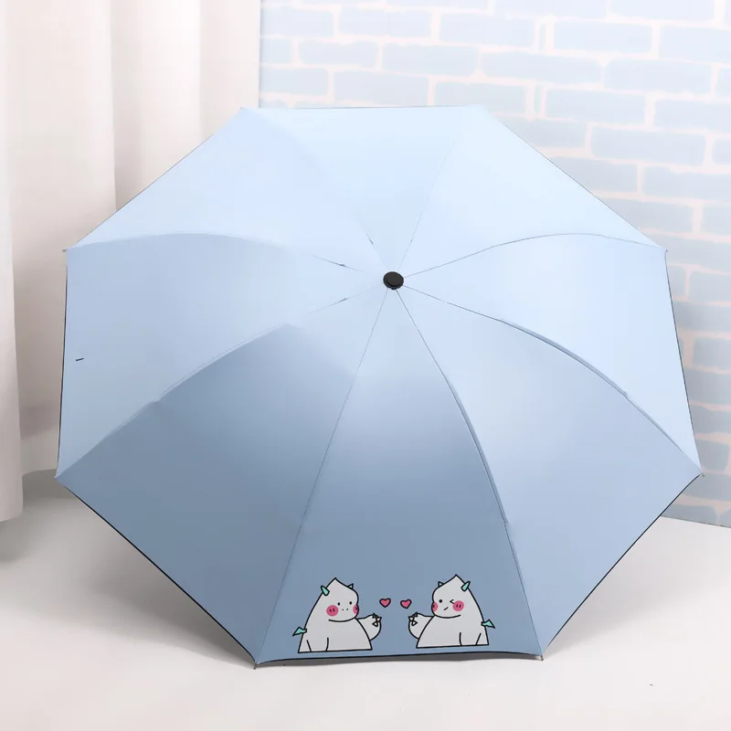 Маленький складной зонтик карандаш с изображением животного медведя