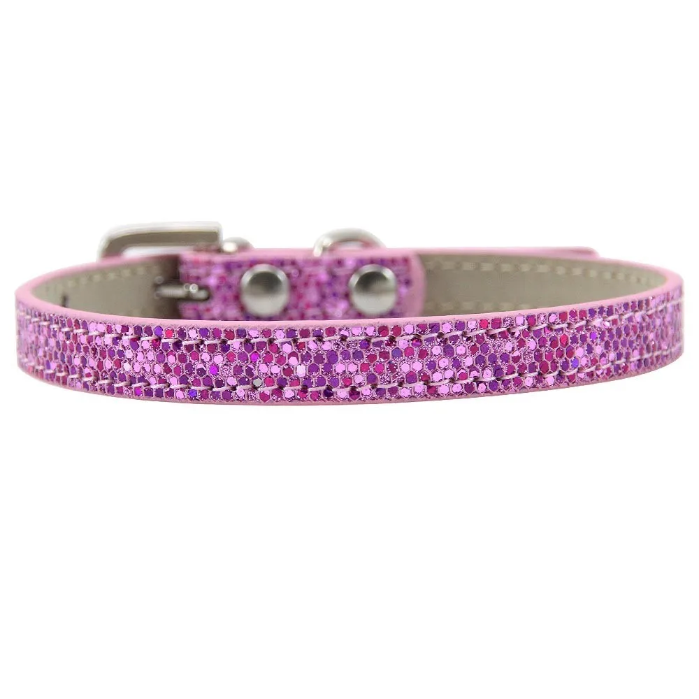 Purple Шикарный ошейник из искусственной кожи Стразы для маленьких собак и кошек, регулируемый ошейник для щенков, ошейник для кошек, ошейник для чихуахуа, товары для домашних животных XXS/XS/S 1 шт - Цвет: Purple