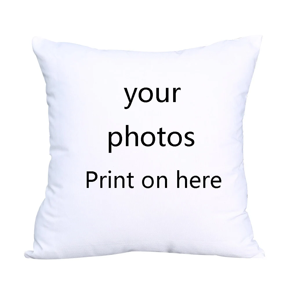 Custom Polyester Чехлы на заказ, декоративные подушки с принтом для домашних животных, свадебные персональные фотографии, Подарочные льняные квадратные принты Almofadas - Цвет: Custom Polyester