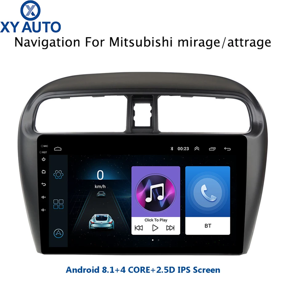 9 дюймов 2.5D ips Закаленное HD мультисенсорный экран Android 8,1 NAVI для Mitsubishi Mirage attrage 2012- USB wifi Поддержка SWC