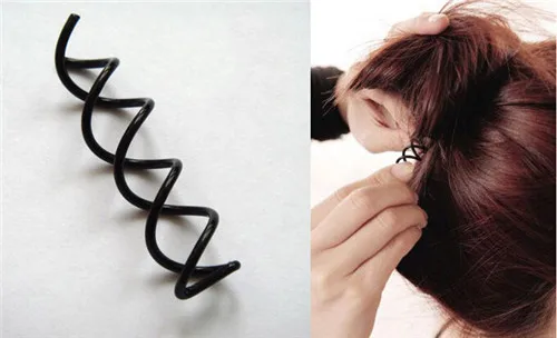 値段 Dhl または EMS 100 個女性ガール子供のスパイラルスピンスクリューピンヘアクリップバレッタ黒ヘアピンヘアバンドアクセサリー
