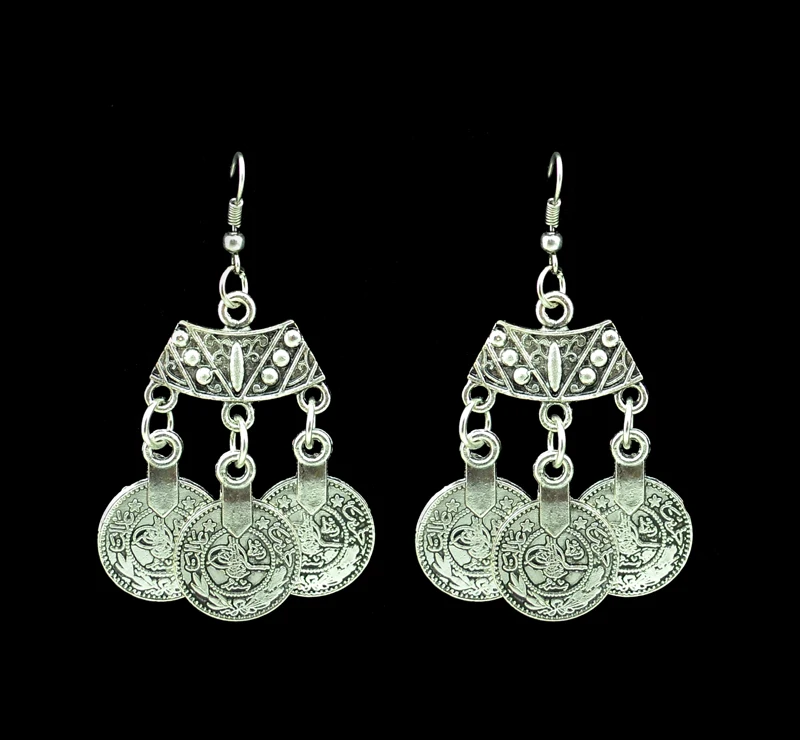 Богемное винтажное ожерелье, серебряная монета, колье, ожерелье, Jhumka серьги, турецкий Цыганский индийский ожерелье в этническом стиле