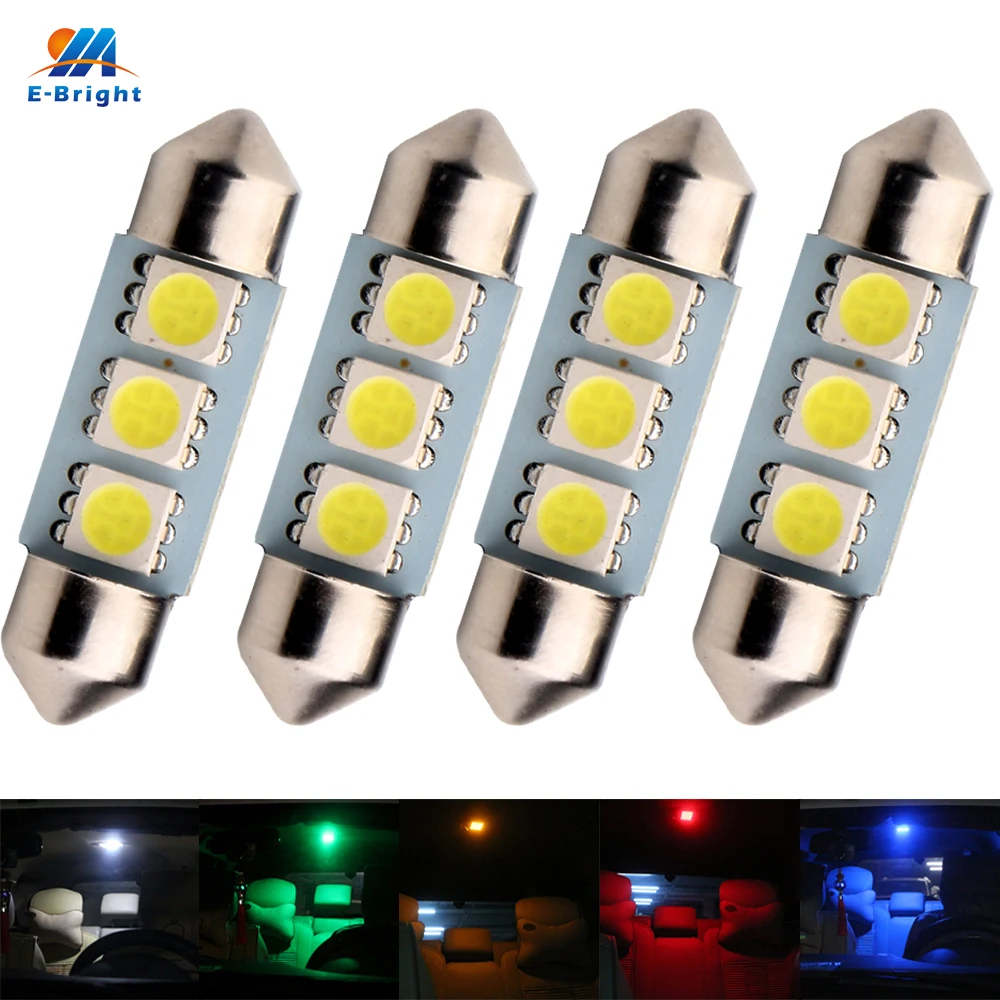 YM E Bright 4 шт. Белый 5050 3 SMD 36 мм/39 мм/41 мм гирлянда купольные светодиодсветодиодный