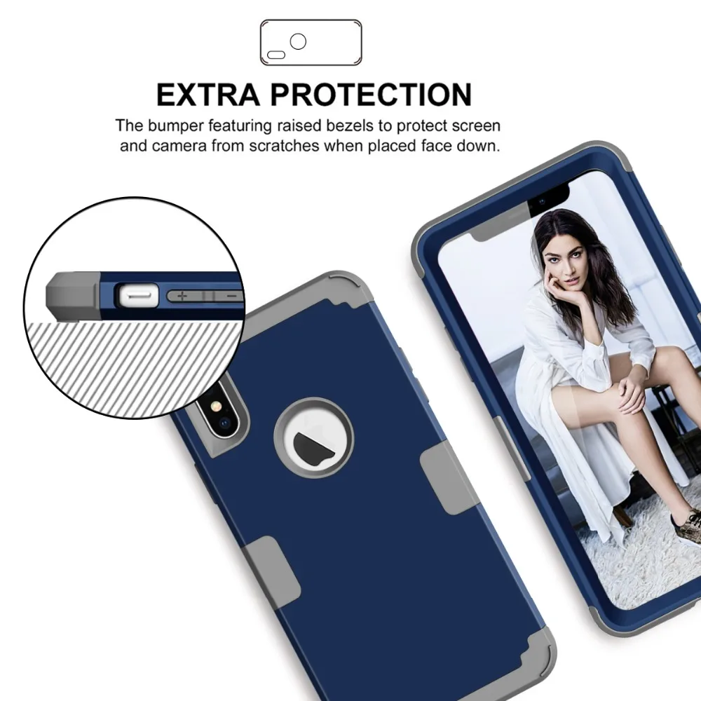 Сверхмощный защитный чехол для iPhone XR Hybrid Мягкий силикон и жесткий пластик