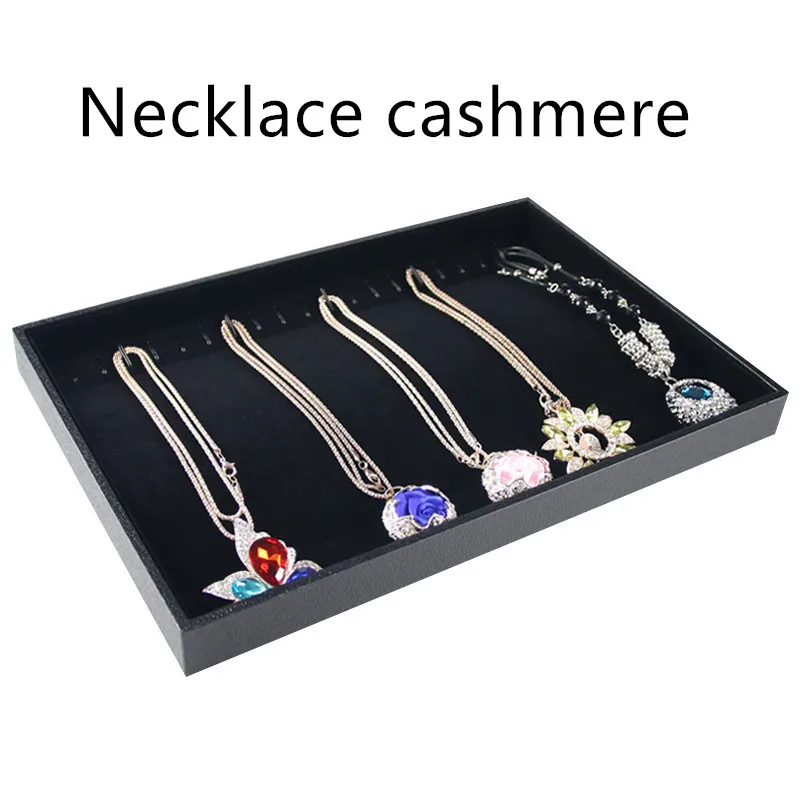 Necklace Display Черный бархат кольцо браслет ожерелье часы кулон, серьги с подвеской ручной ювелирные изделия лоток пластина Витрина Дисплей Держатель - Цвет: Necklace Display