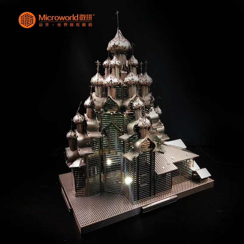Microworld модели русская церковь преображения DIY лазерная резка головоломка модель 3D