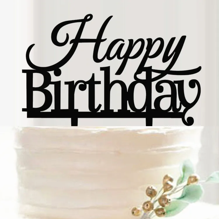 Топпер для торта С Днем Рождения Акриловые Элегантные украшения дня рождения