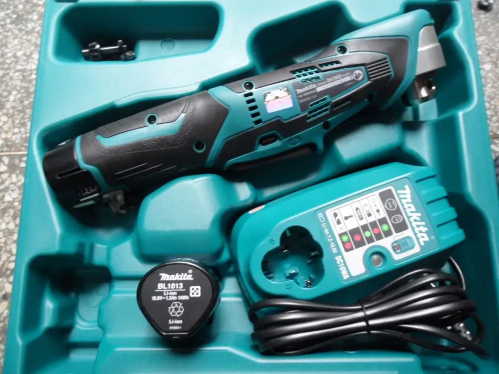 Японская аккумуляторная электрическая дрель MAKITA для сверления углов DA330DWE угловая дрель 10,8 В двойная литиевая батарея