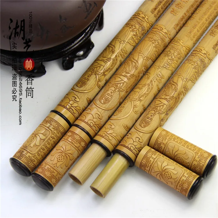 Нефритовая бамбуковая резьба в форме сердца длинная карандашная трубка Алоэ