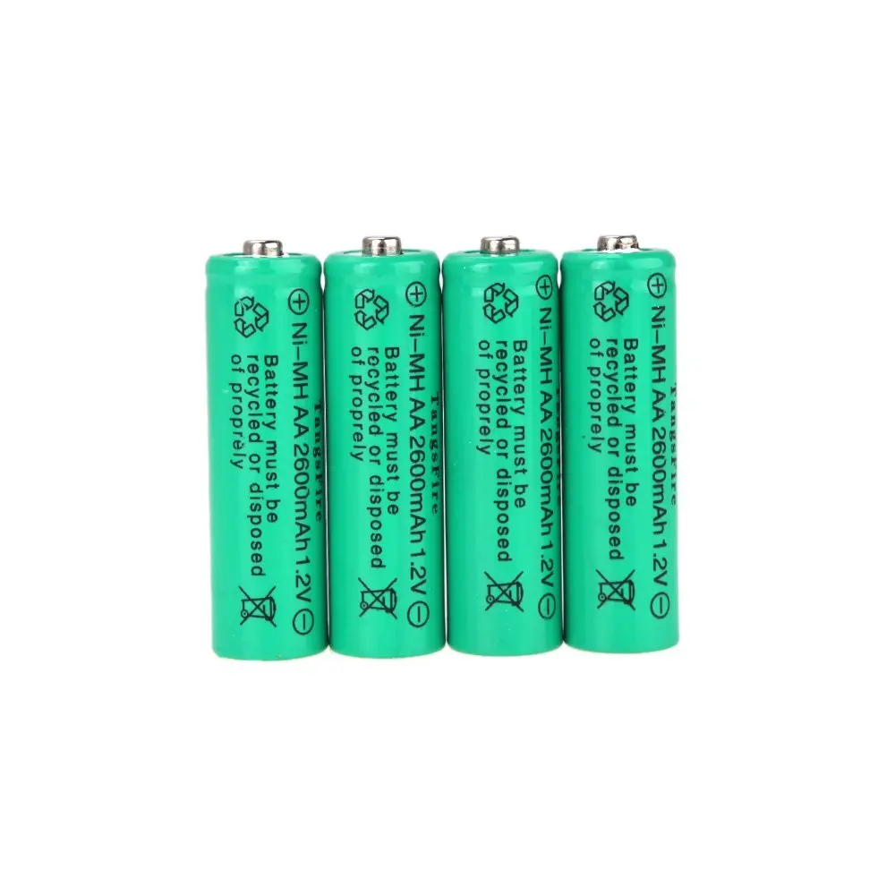 Топ TangsFire 4x2600 mAh 1 2 V AA перезаряжаемый Ni-MH аккумулятор для аккумуляторной батареи