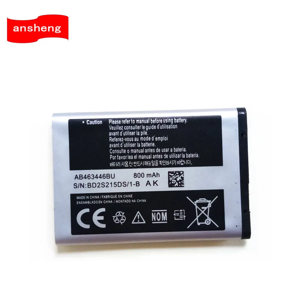 Высокое качество 800 мАч AB463446BU AB043446BE для Samsung C3300K X208 B189 B309 F299 E329 GT C3520 E1228 E1200M