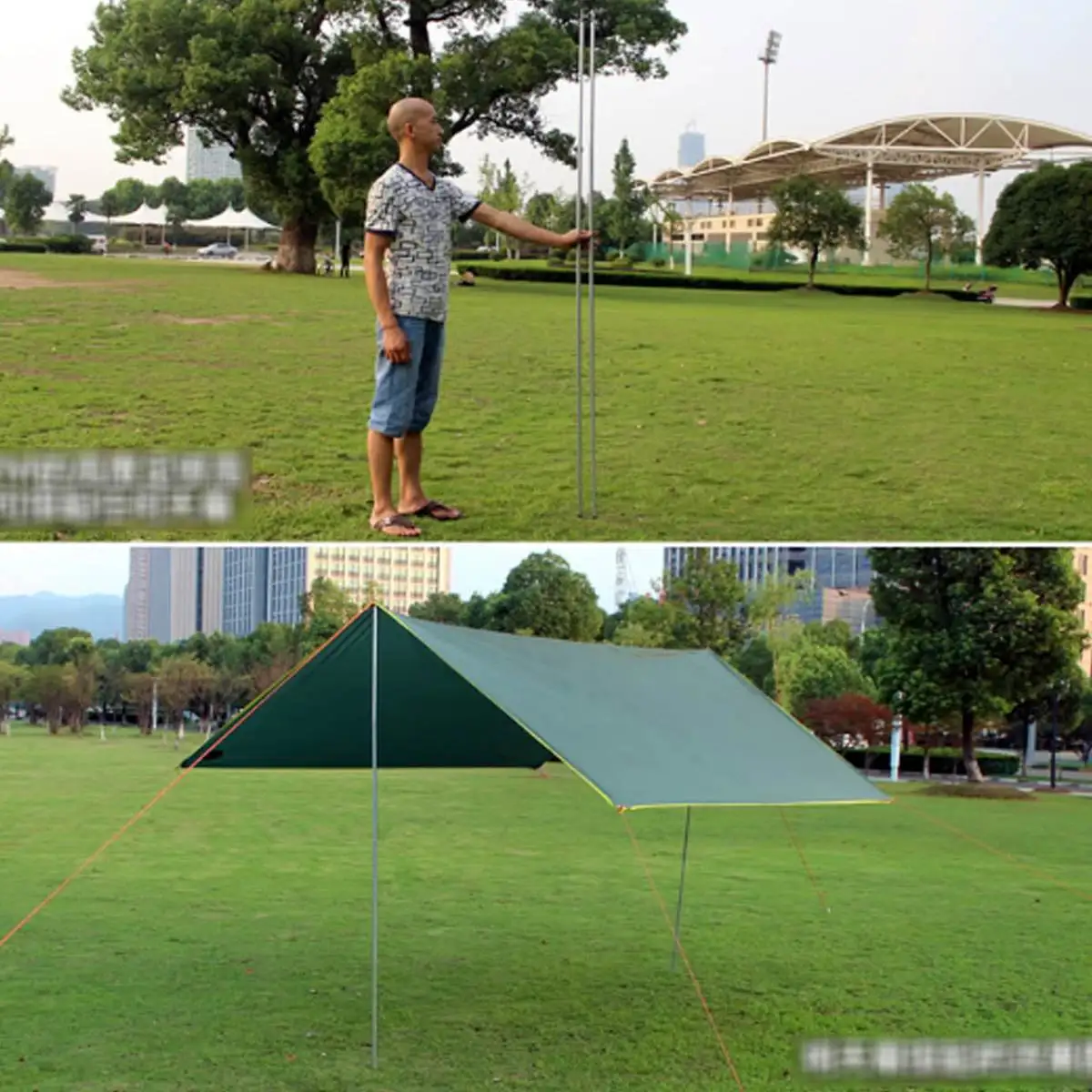 Waterproof Rectangle Awning Sun shading net Sun Shade Sail Outdoor Sun Shelter Picnic Camping Mat Pad Beach Tent Tarp