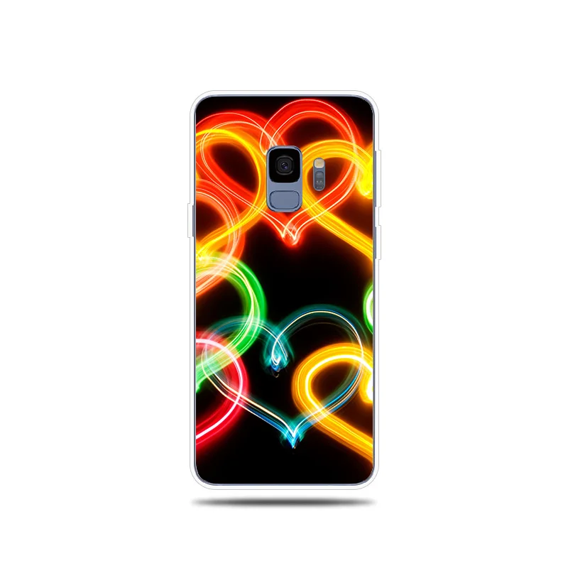 Heart-shaped five pointed star pattern Silicone Phone Case For Samsung Galaxy S5 S6 S7 Edge S8 S9 Plus Note 8 9 Cover Coque |