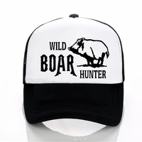 personalized fitness wild boar hunter baseball cap men women letters adjustable sports hat summer mesh trucker cap