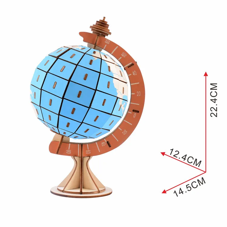 

3D Terrestrial Globe Wooden Art Puzzles home decor Educational DIY Toys birthday Gift for Children
