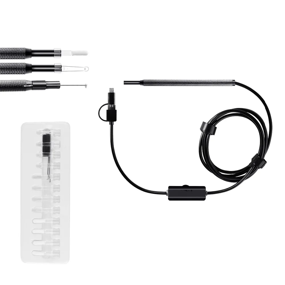 FREDI 3 в 1 USB медицинский эндоскоп камера 5 мм м мини ухо и нос Otoscope водонепроницаемый