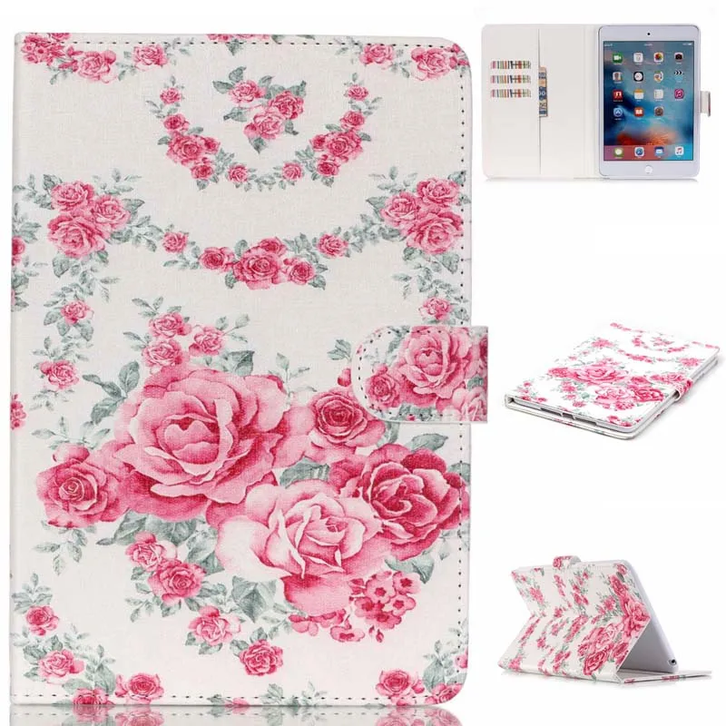 Ультратонкий чехол книжка из искусственной кожи с изображением бабочек и цветов