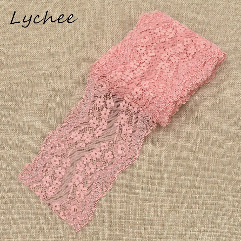 Lychee 5 ярдов полиэстер волокно цветочный вышитый кружевной отделкой мягкая