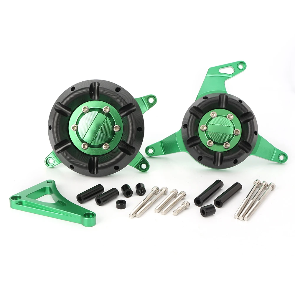 CNC двигатель мотоцикла статор слайдер Защитная крышка протектор для Kawasaki Ninja 250 300 Z250 Z300 2013 - Цвет: Зеленый