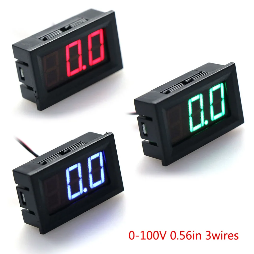 ANENG DC 0 100 в 3 проводной вольтметр LED 56in цифровой измеритель напряжения панель