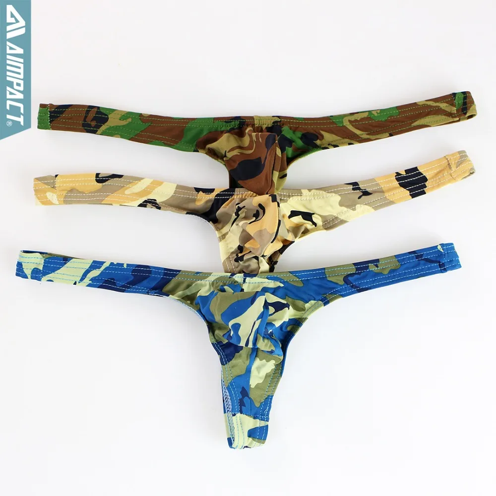 Сексуальное нижнее белье стринги для мужчин камуфляжное женское с карманом