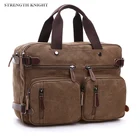 Портфель мужской холщовый в стиле ретро, Кожаный Дорожный чемодан, мессенджер на плечо, большая Повседневная сумочка-тоут для ноутбука в деловом стиле