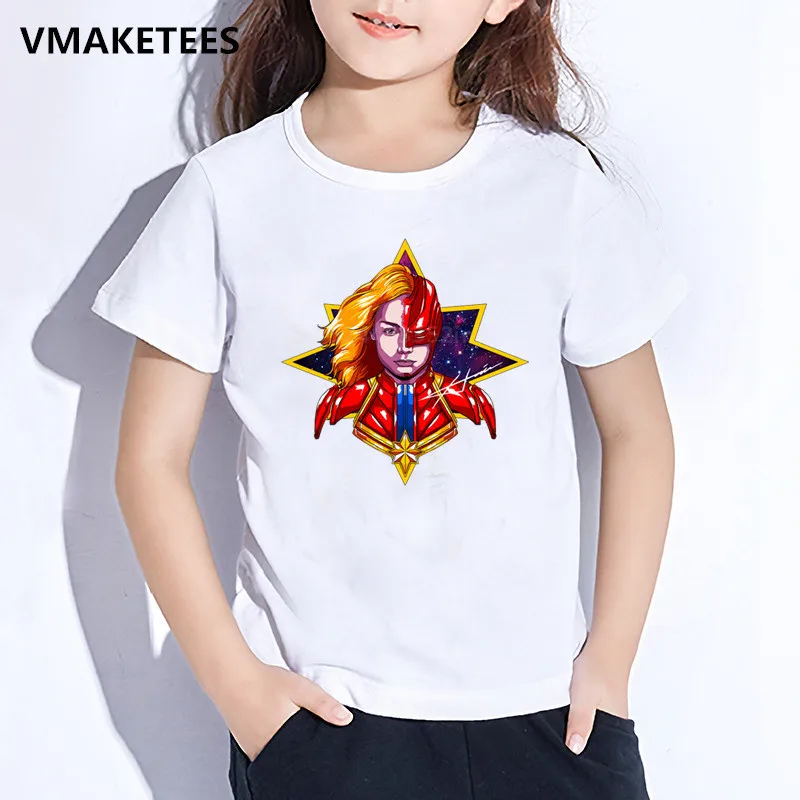 Детская футболка с принтом из мультфильма капитан марвел забавная детская