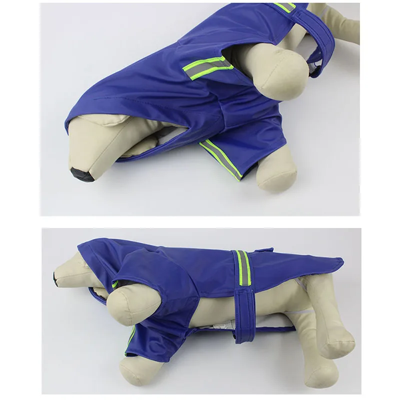 Светоотражающий дождевик для собак пончо из ПУ кожи водонепроницаемая верхняя