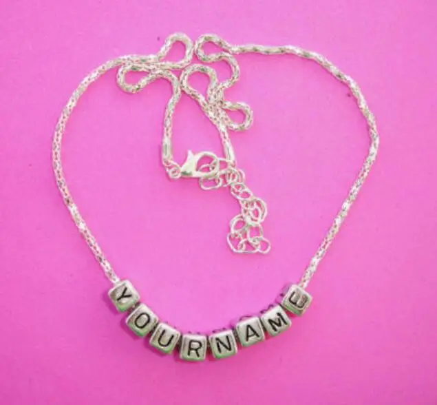 Винтажные серебряные ожерелья с персонализированным именем бусинами и