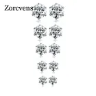 Женские серьги-гвоздики из нержавеющей стали с фианитом, 5 шт.лот