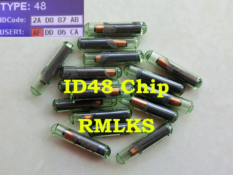 

RMLKS 5pcs/lot ID48 auto transponder chip ID 48 Car Key Chip 48 glass