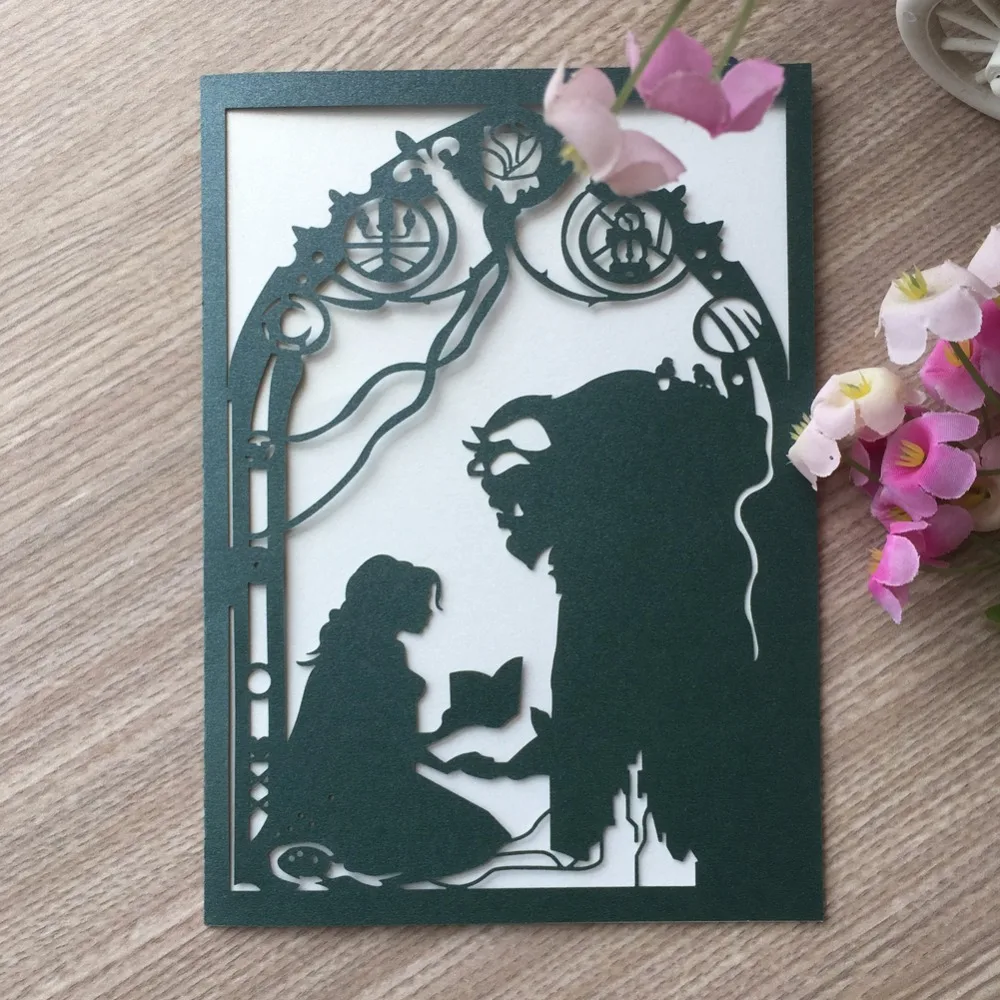 30 шт. поздравительные подарочные открытки жемчуг лазерной резки бумага