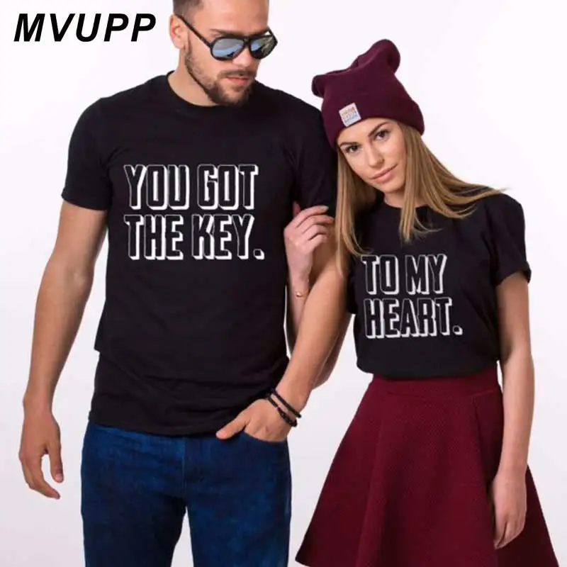 Забавная футболка с надписью TO MY HEART GOT KEY Милая одежда для влюбленных женщин и