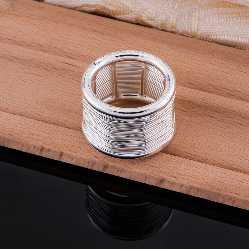 Оптовые посеребренные кольца модные ювелирные изделия круговые блестящие/chqakyxa