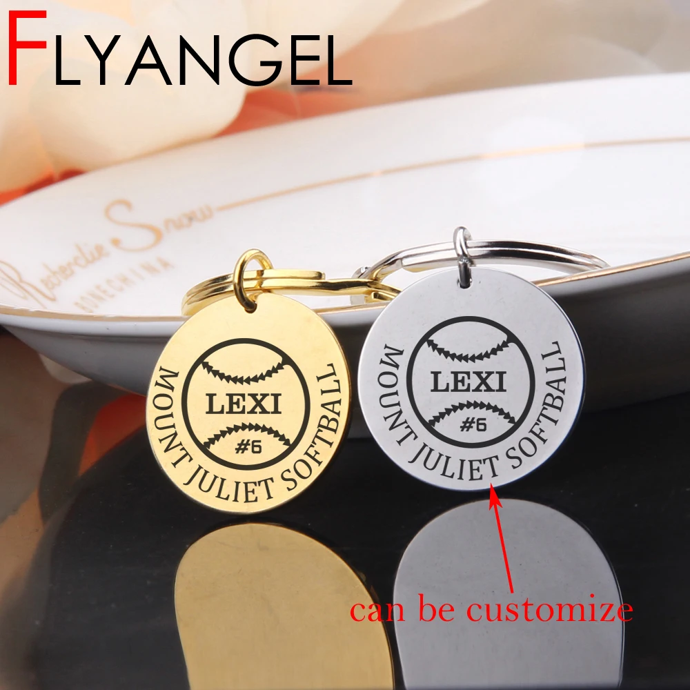 FLYANGEL пользовательские брелок имя номер бейсбол милый Софтбол командный плеер