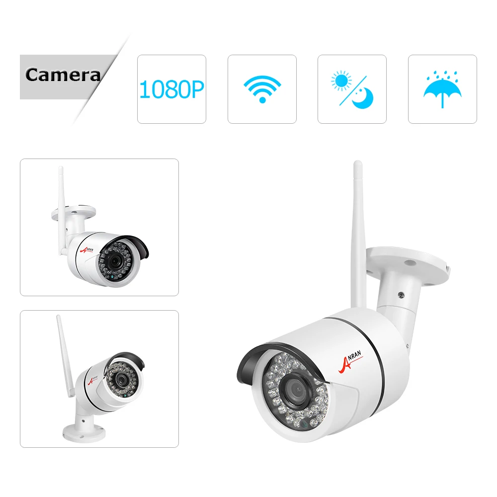 ANRAN HD CCTV 2.0MP 4CH Беспроводной NVR 36 ИК День Ночь Водонепроницаемый наблюдения 1080 P WIFI IP