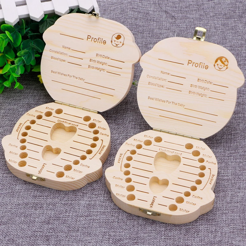 Детский органайзер для зубов деревянная коробка хранения грудных мальчиков и