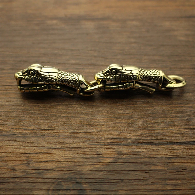 1PC Creative Brass Twelve Zodiac Spring Snake Score Hooks Pendant Personalized Keychain Key Ring Accessories EDC Pocket Tool | Спорт и