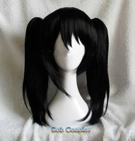 anime lovelive love live nico yazawa niko short black ponytail heat resistant hair cosplay costume wig bow hairpins
