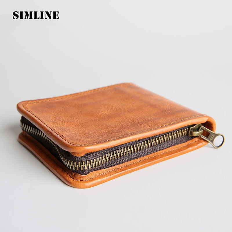 Кошелек мужской из 100% натуральной кожи Роскошный дизайнерский винтажный клатч