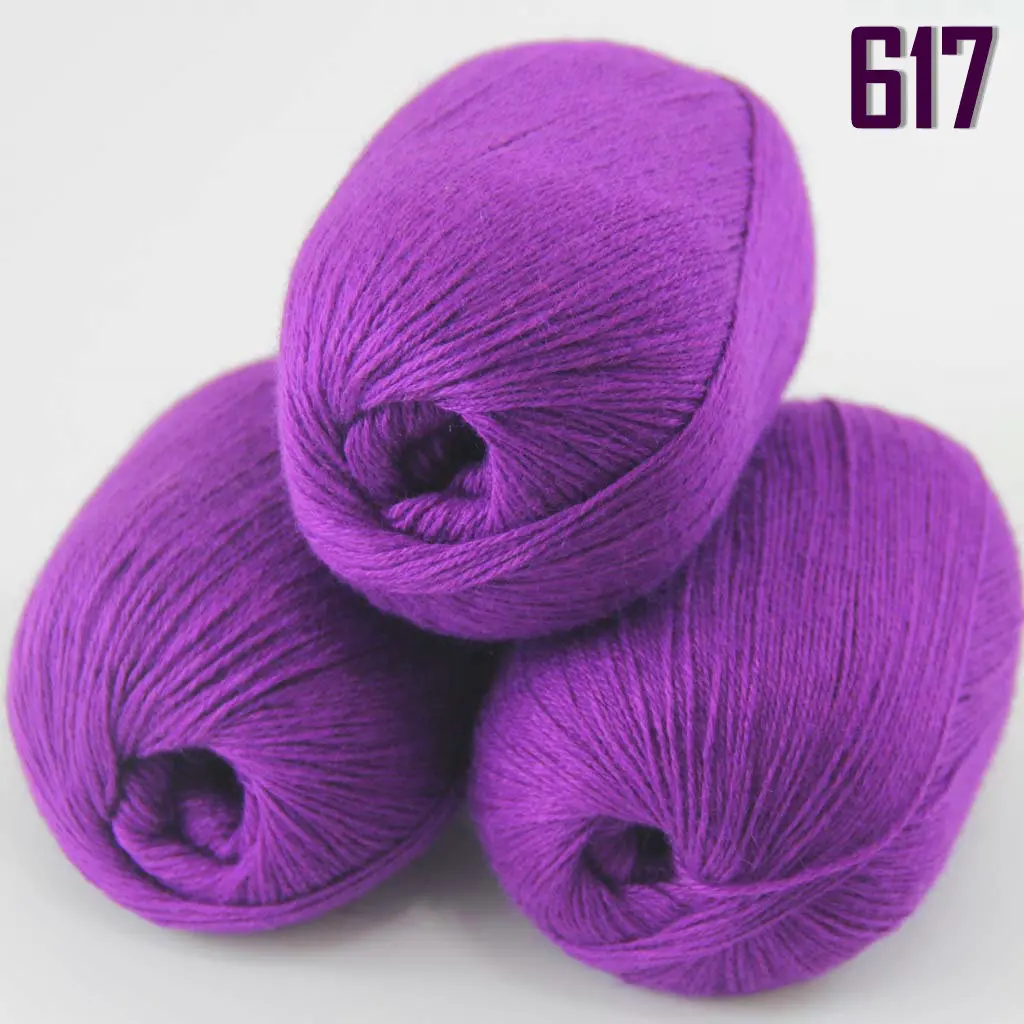 617 Royal Purple Распродажа новые мягкие 3X50 г чистый кашемир обертывание шали ручной вязки шерсть пряжа Кашемир шали и обертывание s 233 - Цвет: 617 Royal Purple