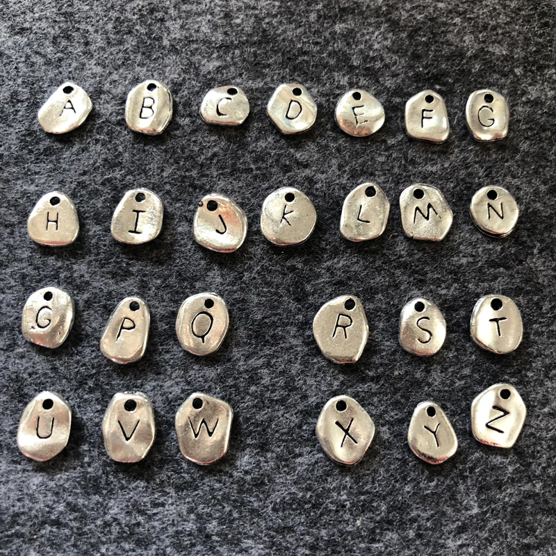 Модные металлические мини подвески Fnixtar с алфавитом неправильной формы для