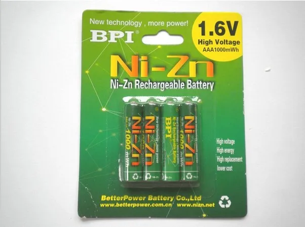 4 шт./лот 1 6 в aaa 1000mWh аккумуляторная батарея nizn Ni Zn батарея|Перезаряжаемые батареи|