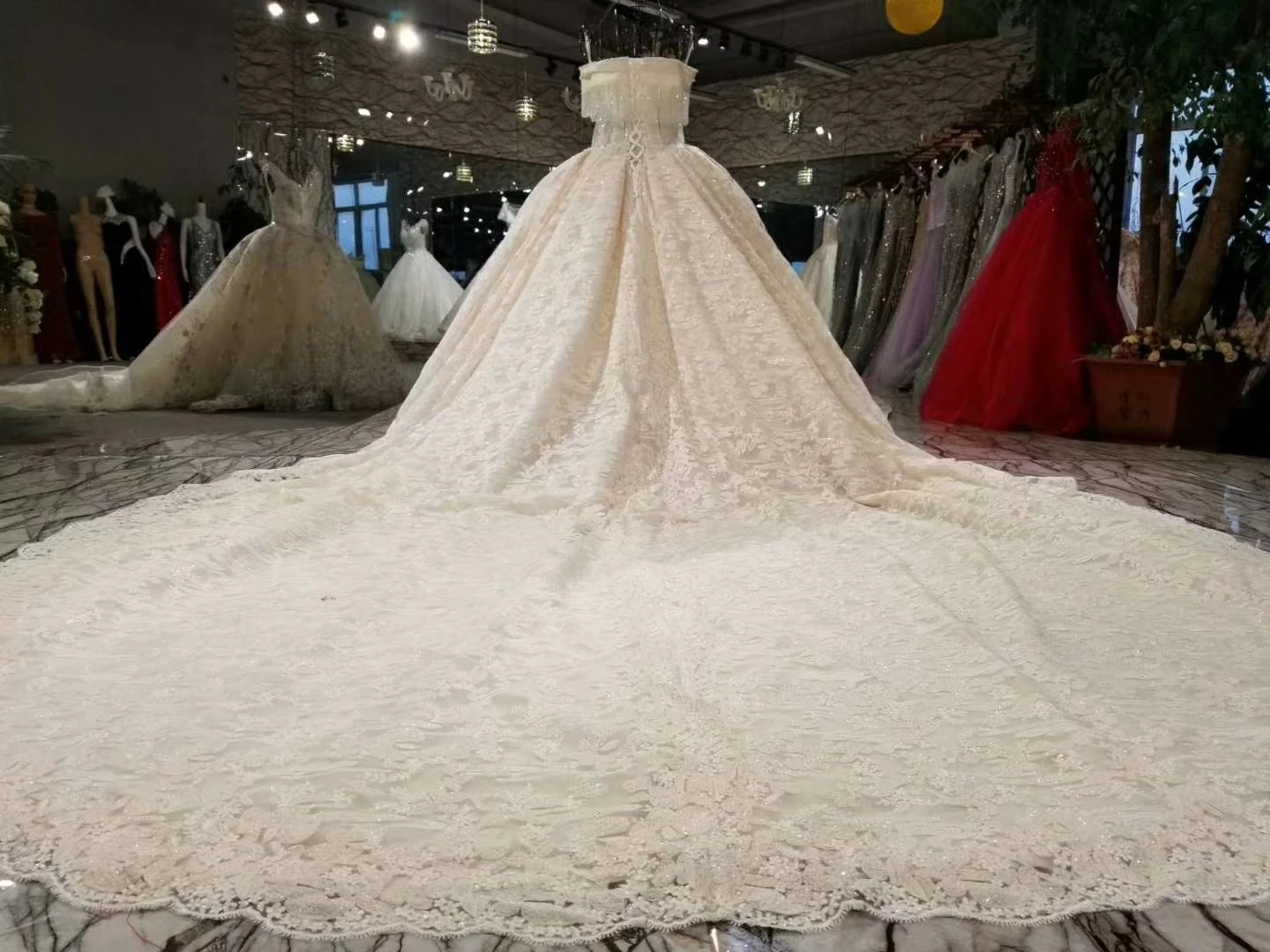 2018 винтажные Элитные Роскошные тюлевые Свадебные платья с шлейфом Vestido De Noiva