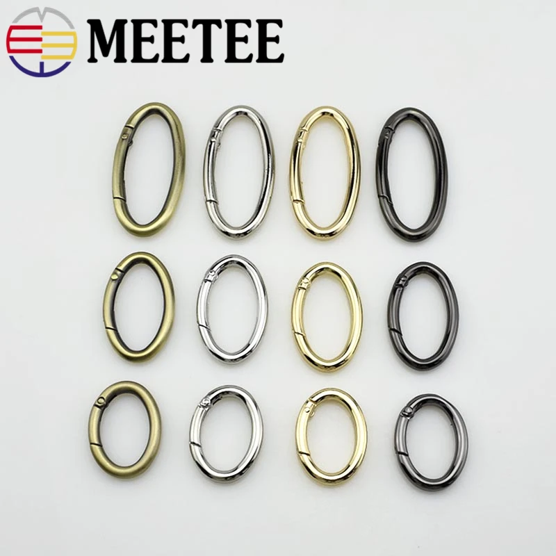 Meetee 5 шт. 12/17/19/25, маленького размера, круглой формы с диаметром 32 мм Радуга пружинный металлический-хомут с круглым воротником для мальчиков и девочек с пряжкой крючок-Карабин клип брелок для ключей DIY одежда сумки аксессуары