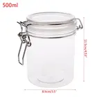 Пластиковая круглая баночка с зажимом, 500 мл, с герметичной крышкой, кухонный пищевой контейнер, для хранения косметического крема