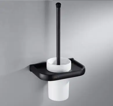 toilet brush holder Набор аксессуаров для ванной комнаты, Черный Масляный матовый квадратный держатель для туалетной щетки, держатель для бумаги, держатель для полотенец, держатель для полотенец, набор аксессуаров для ванной комнаты - Цвет: toilet brush holder