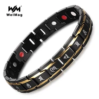 welmag magnetic bracelets bangles improve blood circulation stainless steel fashion jewelry high power therapy black bracelet