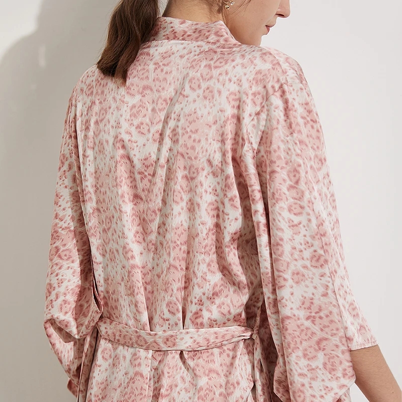 LILYMODA Новое шелковое кимоно халат женский шелковый халат для подружки невесты сексуальный леопардовый халат Атласный халат женские халаты